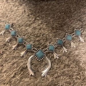 Squash Blossom Turquoise Necklace